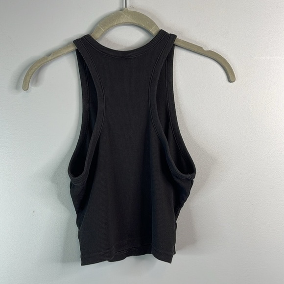 H&M Ribbed Racerback Tank Top Cropped Stretch Knit Basic Summer Base Size Medium - Picture 5 of 9